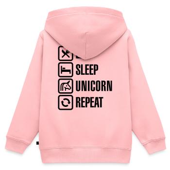 Eat Sleep Unicorn Repeat - Kids Premium Organic Zip-up Hoodie - rose - Back - AI Model Kid Female (0cm)