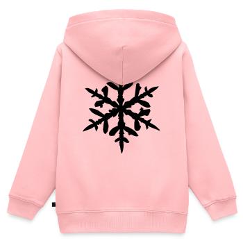 Flocon de neige - Sweat Premium à capuche zippé enfant bio - rose - Dos - AI Model Kid Female (0cm)