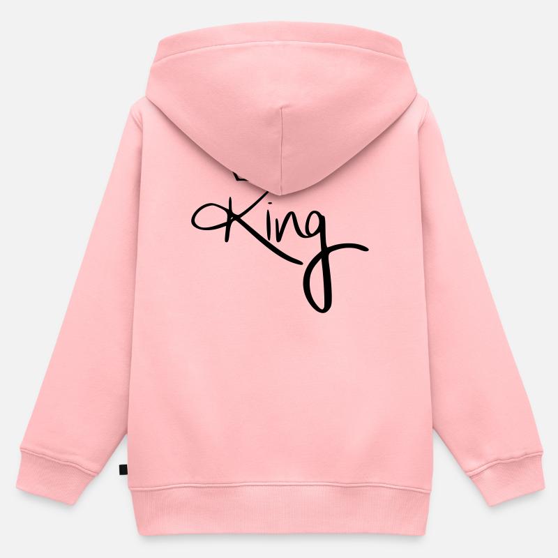 Roi. - Sweat Premium à capuche zippé enfant bio - rose