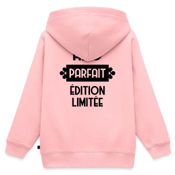adolescent / enfant / ado / adolescente - Sweat Premium à capuche zippé enfant bio - rose - Dos - AI Model Kid Female (0cm)