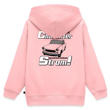  , DDR Kult , Strom und Charakter (25) - Kinder Premium Organic Zip Hoodie - Rosa - Hinten - AI Model Kid Female (0cm)