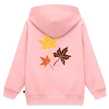 Ahorn Herbstblätter Herbst Blätter - Kinder Premium Organic Zip Hoodie - Rosa - Hinten - AI Model Kid Female (0cm)