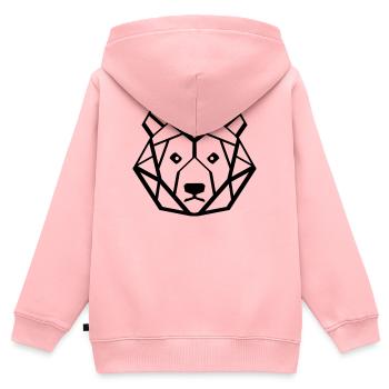 baer - Kinder Premium Organic Zip Hoodie - Rosa - Hinten - AI Model Kid Female (0cm)