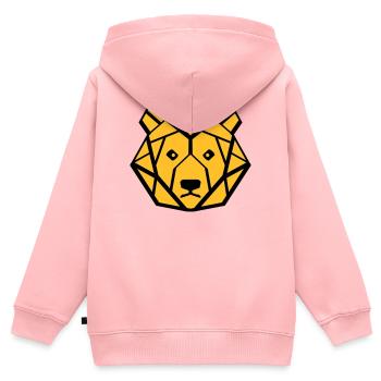 baer symetrisch - Kinder Premium Organic Zip Hoodie - Rosa - Hinten - AI Model Kid Female (0cm)