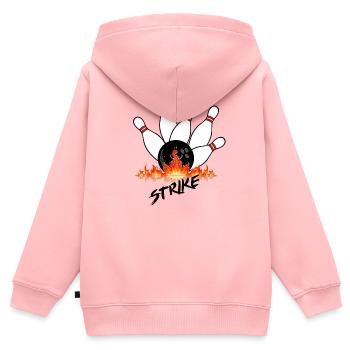 Flammende Bowlingkugeln und schwarze Kugel - Kinder Premium Organic Zip Hoodie - Rosa - Hinten - AI Model Kid Female (0cm)