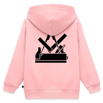 Tischler Zunftzeichen - Kinder Premium Organic Zip Hoodie - Rosa - Hinten - AI Model Kid Female (0cm)