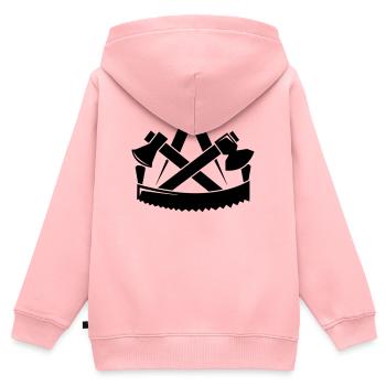 Zimmerer Zunftzeichen - Zimmermann Zunft - Kinder Premium Organic Zip Hoodie - Rosa - Hinten - AI Model Kid Female (0cm)