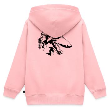 Barsoi Kopf - Kinder Premium Organic Zip Hoodie - Rosa - Hinten - AI Model Kid Female (0cm)