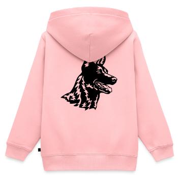Hollandse Herder Kopf - Kinder Premium Organic Zip Hoodie - Rosa - Hinten - AI Model Kid Female (0cm)