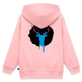 Deer patch graffiti - Kids Premium Organic Zip-up Hoodie - rose - Back - AI Model Kid Female (0cm)
