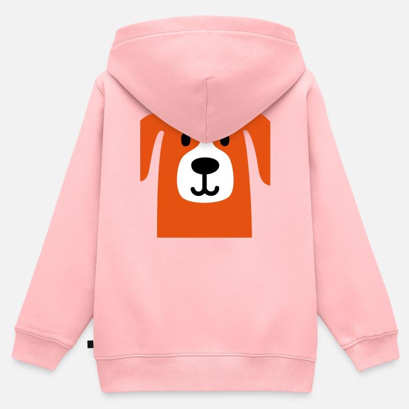Chien mignon - Sweat Premium à capuche zippé enfant bio - rose