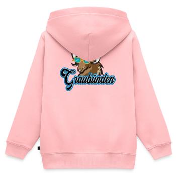 Graubünden Steinbock Stil - Kinder Premium Organic Zip Hoodie - Rosa - Hinten - AI Model Kid Female (0cm)