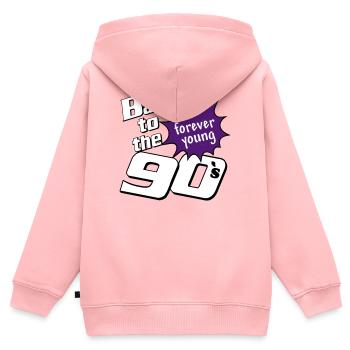 90er Party , Mottoparty , forever Young (25) - Kinder Premium Organic Zip Hoodie - Rosa - Hinten - AI Model Kid Female (0cm)