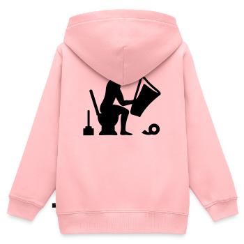 Klo - Toilette - Kinder Premium Organic Zip Hoodie - Rosa - Hinten - AI Model Kid Female (0cm)