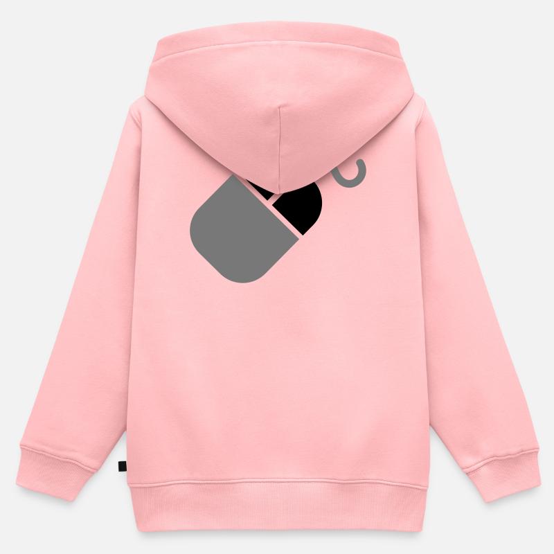 Ordinateur PC souris - Sweat Premium à capuche zippé enfant bio - rose
