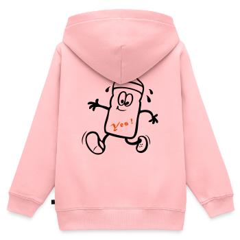 Sportler, Jogger - Kinder Premium Organic Zip Hoodie - Rosa - Hinten - AI Model Kid Female (0cm)