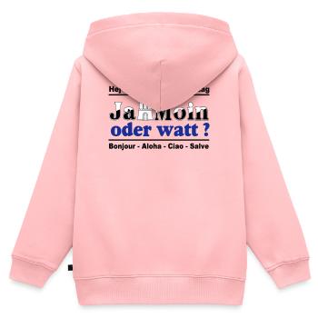 Hamburg , Tradition , Ja Moin oder watt (25) - Kinder Premium Organic Zip Hoodie - Rosa - Hinten - AI Model Kid Female (0cm)