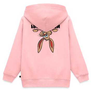 Frohe Ostern Osterhase Osterhäschen Sprüche - Kinder Premium Organic Zip Hoodie - Rosa - Hinten - AI Model Kid Female (0cm)