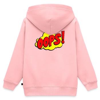 Cartoon Oops Comic Design - Kinder Premium Organic Zip Hoodie - Rosa - Hinten - AI Model Kid Female (0cm)