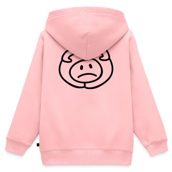 resignierter Strichmann Kopf - Kinder Premium Organic Zip Hoodie - Rosa - Hinten - AI Model Kid Female (0cm)