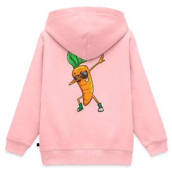 Lustige Karotte Möhre - Kinder Premium Organic Zip Hoodie - Rosa - Hinten - AI Model Kid Female (0cm)