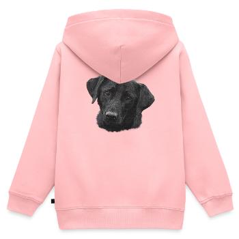 labradorkopf Leinwand, süßes hundemotiv - Kinder Premium Organic Zip Hoodie - Rosa - Hinten - AI Model Kid Female (0cm)
