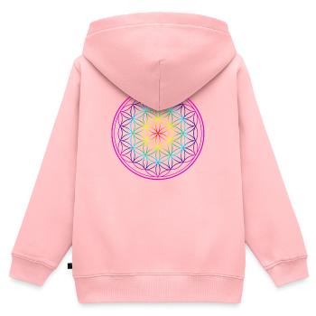 Regenbogen Lebensblume Blume des Lebens Flower - Kinder Premium Organic Zip Hoodie - Rosa - Hinten - AI Model Kid Female (0cm)