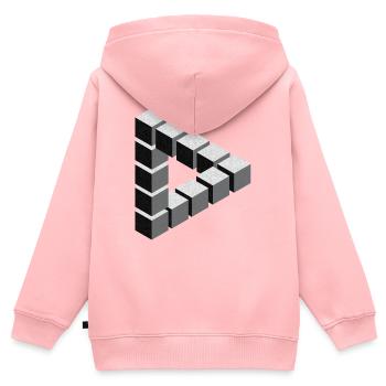 Unmögliche Figur Escher Geometrie Phantasie - Kinder Premium Organic Zip Hoodie - Rosa - Hinten - AI Model Kid Female (0cm)