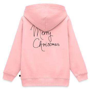 joyeux Noël - Sweat Premium à capuche zippé enfant bio - rose - Dos - AI Model Kid Female (0cm)