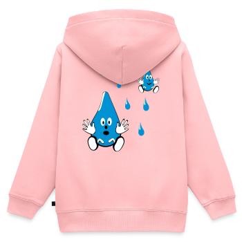 Kleine Wassertropfen Freunde - Kinder Premium Organic Zip Hoodie - Rosa - Hinten - AI Model Kid Female (0cm)