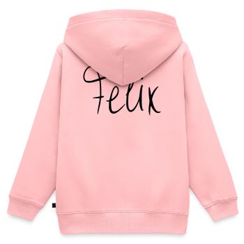 Felix - Kinder Premium Organic Zip Hoodie - Rosa - Hinten - AI Model Kid Female (0cm)