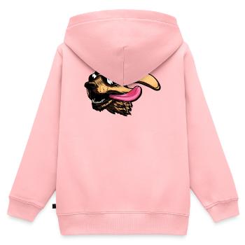 Hund Hunde - Kinder Premium Organic Zip Hoodie - Rosa - Hinten - AI Model Kid Female (0cm)
