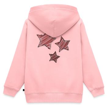 STAR. STAR. STERNE. PARTY. JAHRESTAG. WEIHNACHTEN - Kinder Premium Organic Zip Hoodie - Rosa - Hinten - AI Model Kid Female (0cm)