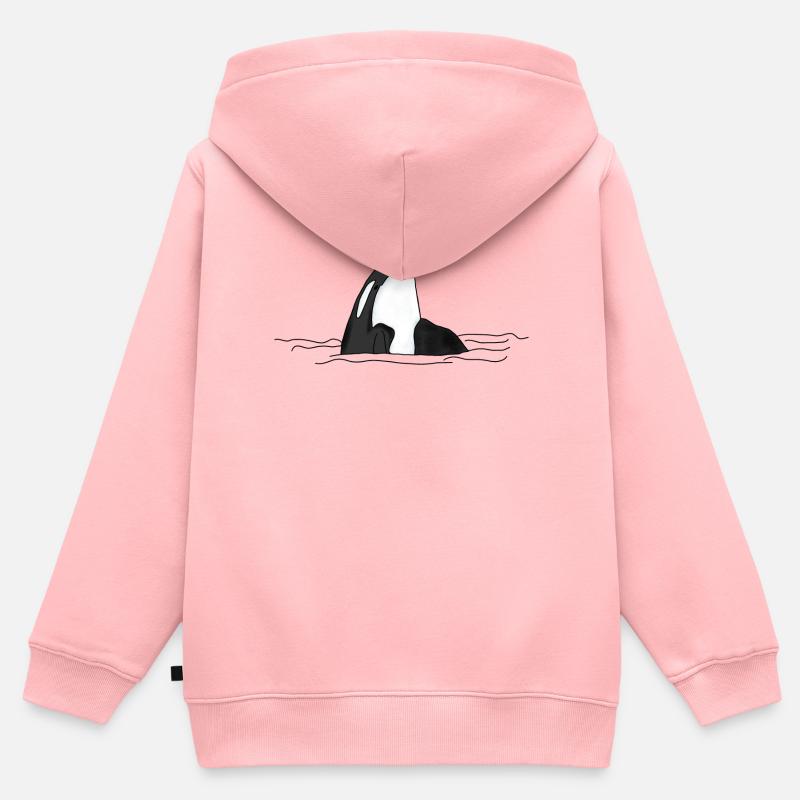 Orca - Sweat Premium à capuche zippé enfant bio - rose
