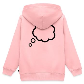 Thinking Bubble Comic Pensée Bulle Bulle Pensées - Sweat Premium à capuche zippé enfant bio - rose - Dos - AI Model Kid Female (0cm)