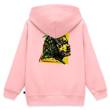 Jamaika Reggae Rasta Rastafari Musik Reggaeton Jah - Kinder Premium Organic Zip Hoodie - Rosa - Hinten - AI Model Kid Female (0cm)