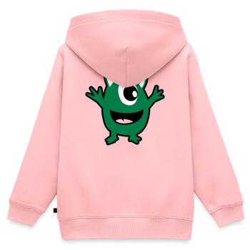 grünes Monster - Kinder Premium Organic Zip Hoodie - Rosa - Hinten - AI Model Kid Female (0cm)