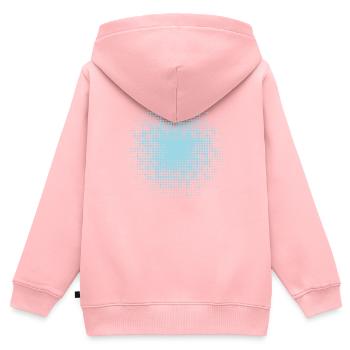 gepunkteter runder Hintergrund hellblau - Kinder Premium Organic Zip Hoodie - Rosa - Hinten - AI Model Kid Female (0cm)