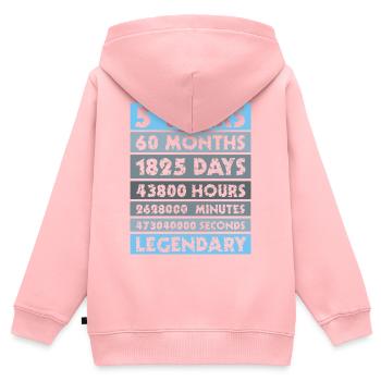 5 years legendary - Jubiläum, Firma, Geburtstag - Kinder Premium Organic Zip Hoodie - Rosa - Hinten - AI Model Kid Female (0cm)