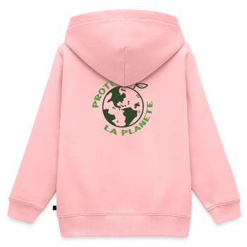 Ökologisches Erwachen - Lasst uns den Planeten Erde schützen - Kinder Premium Organic Zip Hoodie - Rosa - Hinten - AI Model Kid Female (0cm)