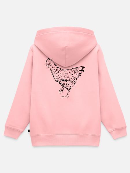 Huhn Hühner Henne - Kinder Premium Organic Zip Hoodie - Rosa