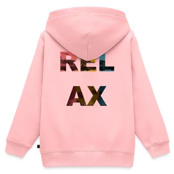Relax / Sprüche / Trend - Kinder Premium Organic Zip Hoodie - Rosa - Hinten - AI Model Kid Female (0cm)