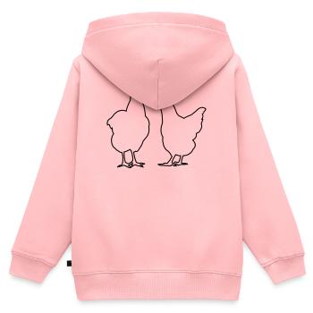 Hühner Hennen Huhn Federvieh Geflügel - Kinder Premium Organic Zip Hoodie - Rosa - Hinten - AI Model Kid Female (0cm)