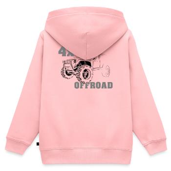 Tout-terrain Camion 4x4 Tout-terrain Grosses voitures tout-terrain - Sweat Premium à capuche zippé enfant bio - rose - Dos - AI Model Kid Female (0cm)