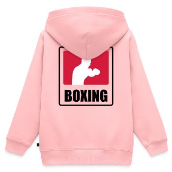 Boxer - Boxen 🥊 - Kinder Premium Organic Zip Hoodie - Rosa - Hinten - AI Model Kid Female (0cm)