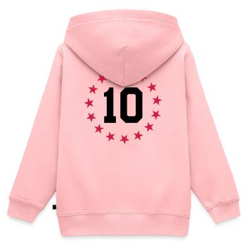 Nummer 10 - Kinder Premium Organic Zip Hoodie - Rosa - Hinten - AI Model Kid Female (0cm)