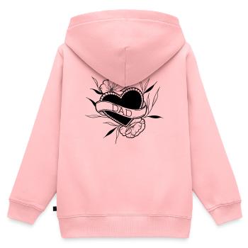 Dad - Kinder Premium Organic Zip Hoodie - Rosa - Hinten - AI Model Kid Female (0cm)