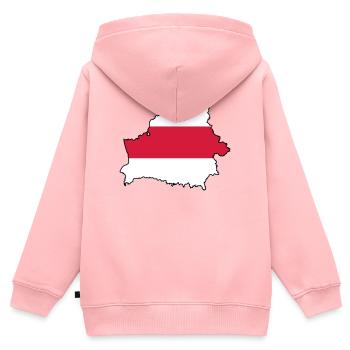 Silhouette of Belarus - Kinder Premium Organic Zip Hoodie - Rosa - Hinten - AI Model Kid Female (0cm)
