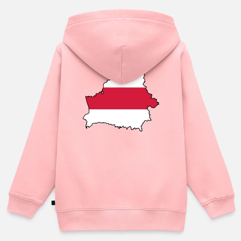 Silhouette de Biélorussie - Sweat Premium à capuche zippé enfant bio - rose