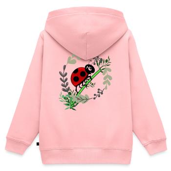 Marienkäfer Botanik Comicstyle - Kinder Premium Organic Zip Hoodie - Rosa - Hinten - AI Model Kid Female (0cm)